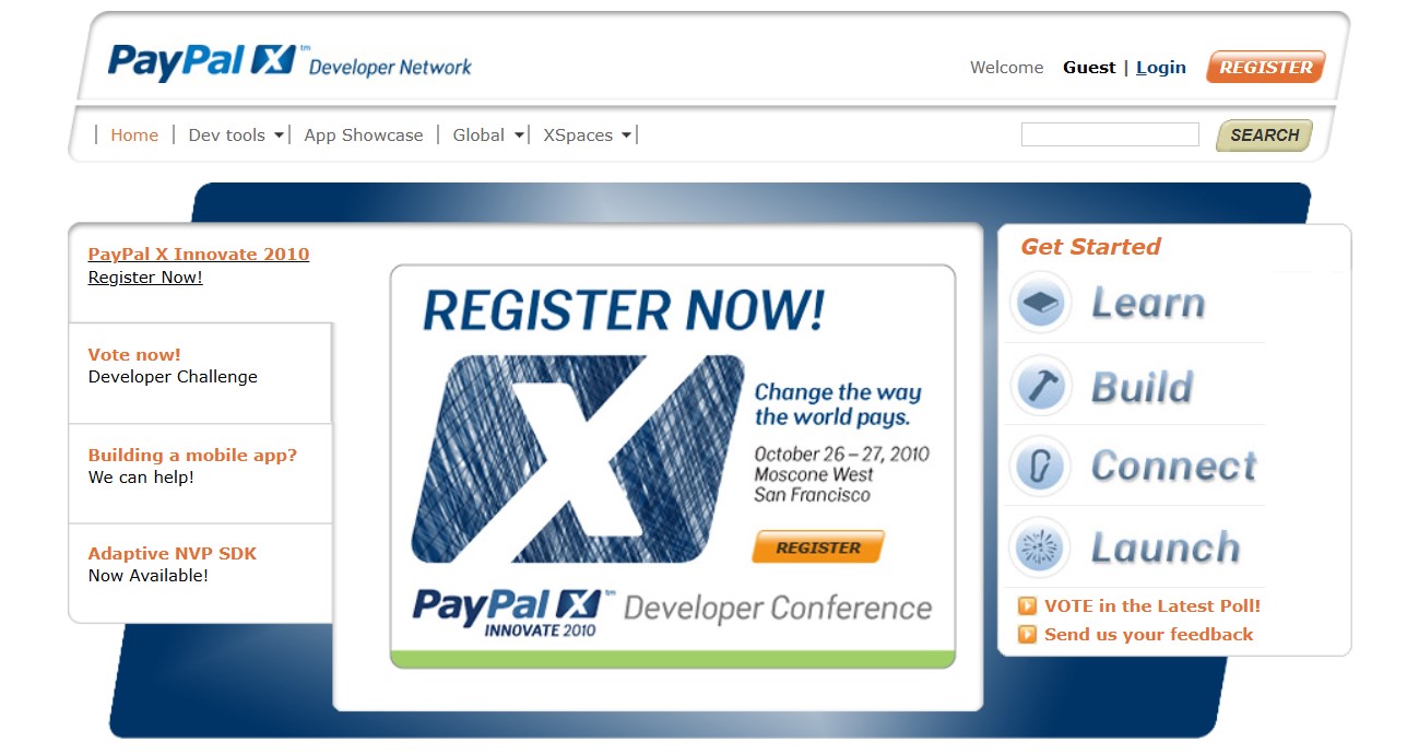 eine frühe Version von x.com